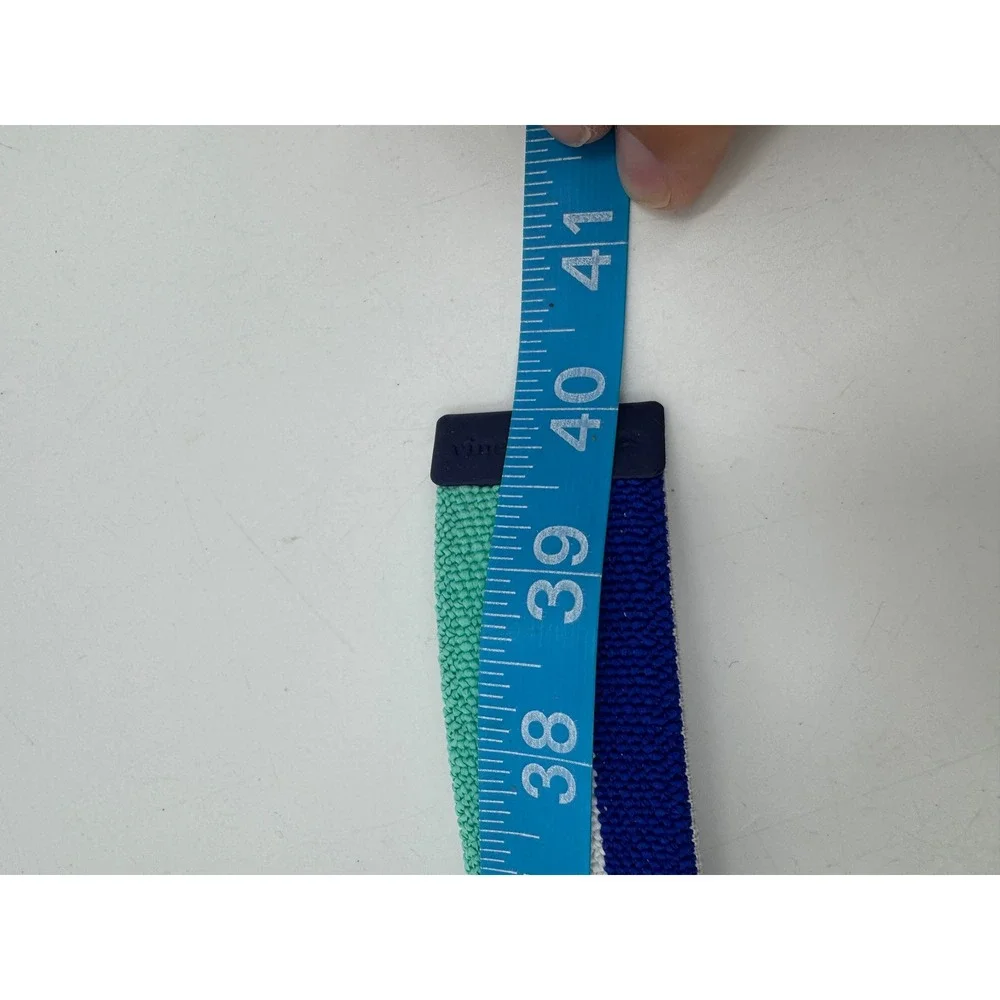 Vineyard Vines Whale Stripe Golf Tech Belt Capri Blue 1A5027‎ Mens Small NWT